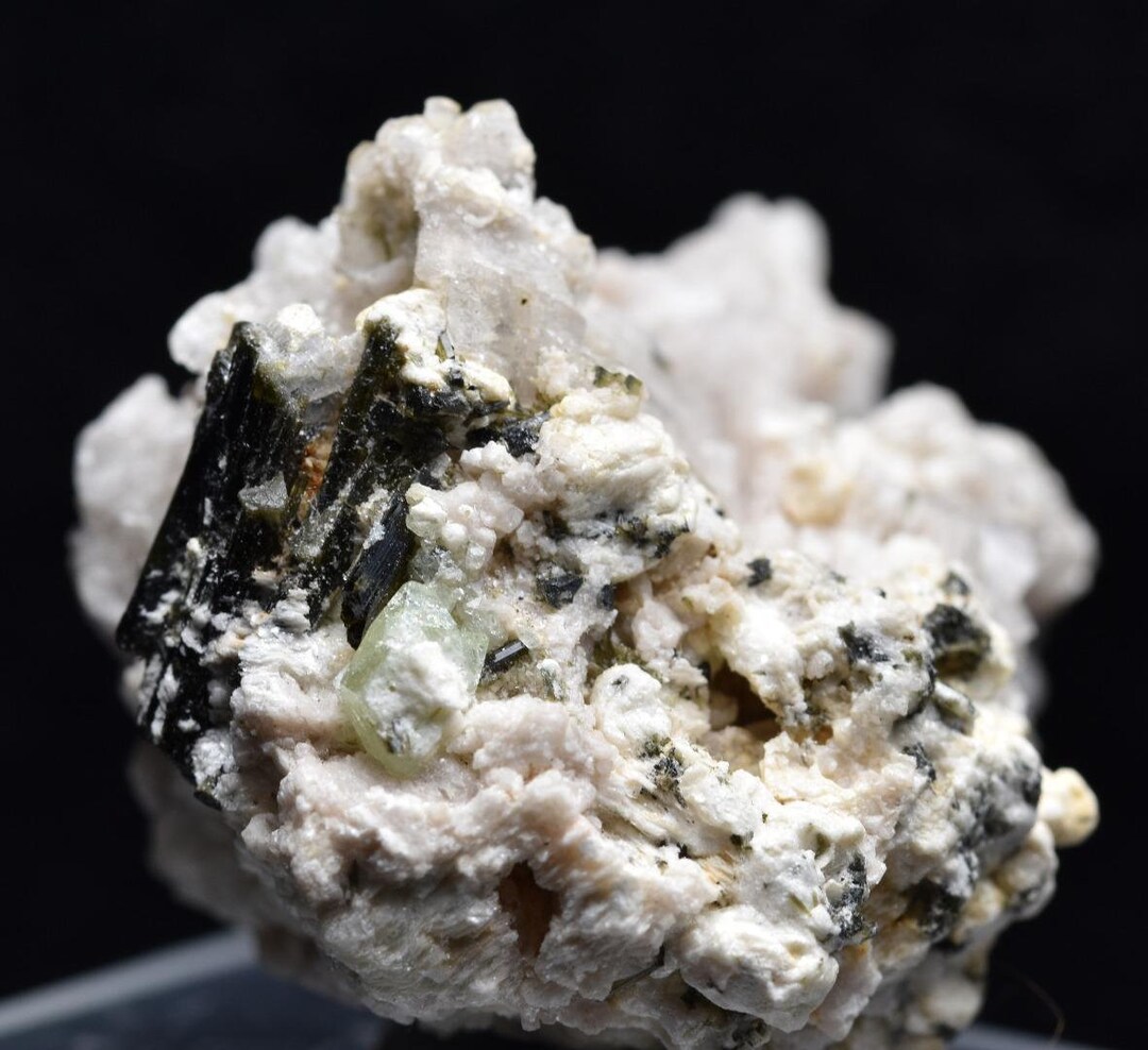 Green Herderite With Elbaite Green Tourmaline, Albite, Feldspar, Rare ...
