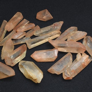 Tangerine Lemurian Quartz Crystal Point, Tower, Wands From Brazil - 5 Weight Options
