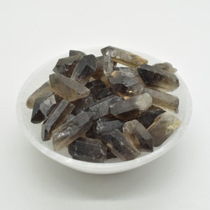 Raw Brazil Smoky Quartz Crystal Point Nuggets - 8 Count - 4 size options