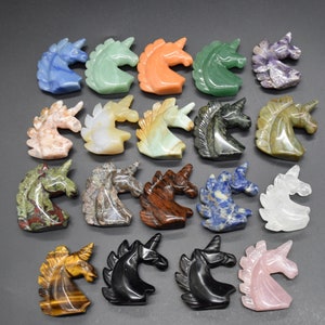 Crystal Unicorn Head - 5.5cm - Free Standing - Various Crystals