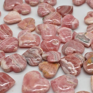 Rhodochrosite Crystal Heart from Argentina - 2cm - 2.5cm - 1, 3 , 5 ,10 Count