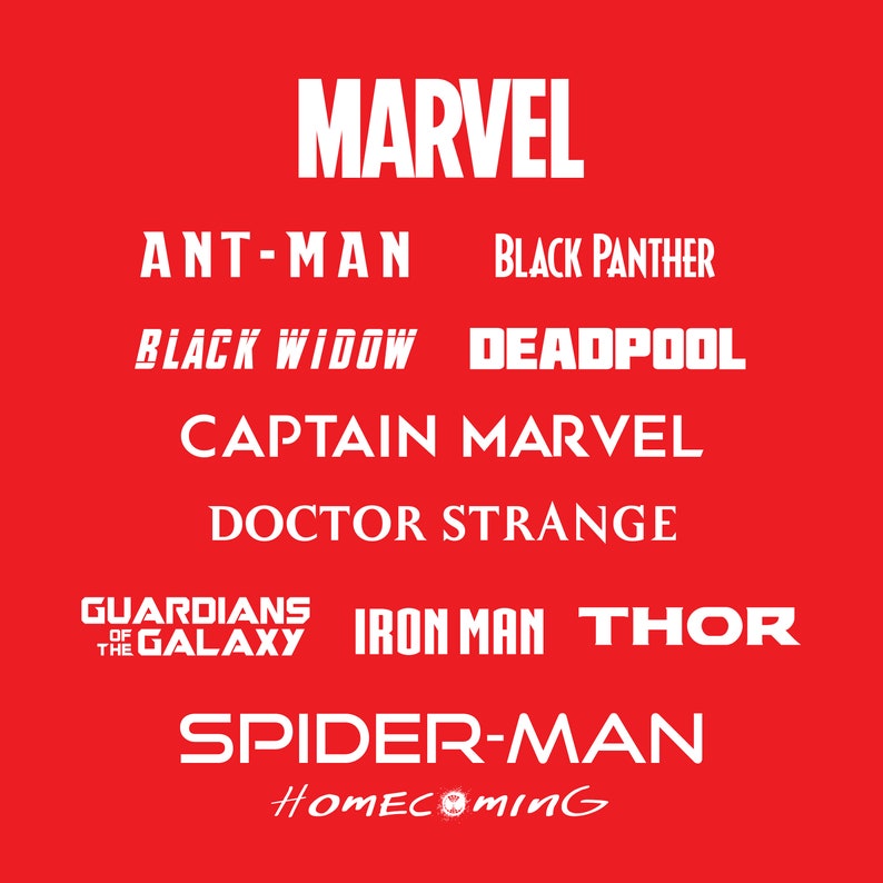 All-in-One: Marvel Cinematic Universe Mega Font Pack Full | Etsy