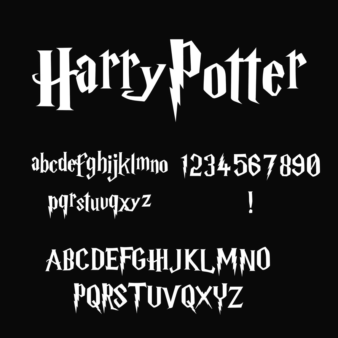 de polices originales Harry Potter Polices Type Kit de  Etsy