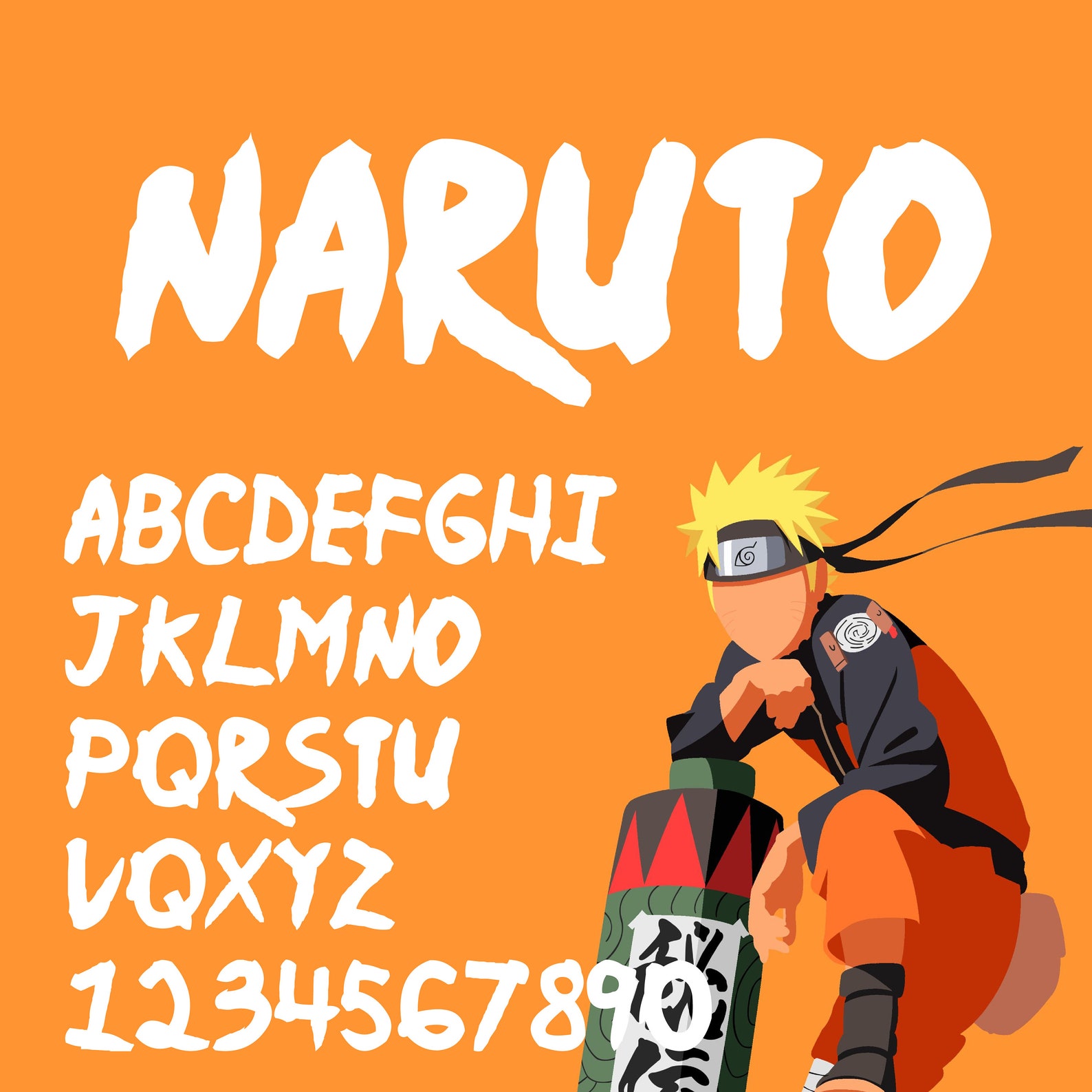 Naruto Original Font Fonts Type Design Kit OTF TTF True | Etsy