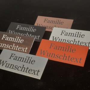 Türschild Namensschild Briefkastenschild Klingelschild Haustür Acryl Kunststoff selbstklebend mit Gravur Personalisiert viele Größen zdjęcie 6