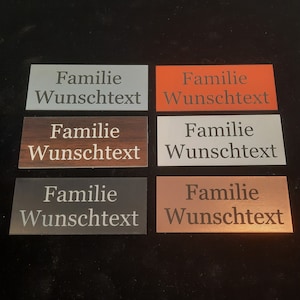 Türschild Namensschild Briefkastenschild Klingelschild Haustür Acryl Kunststoff selbstklebend mit Gravur Personalisiert viele Größen zdjęcie 8