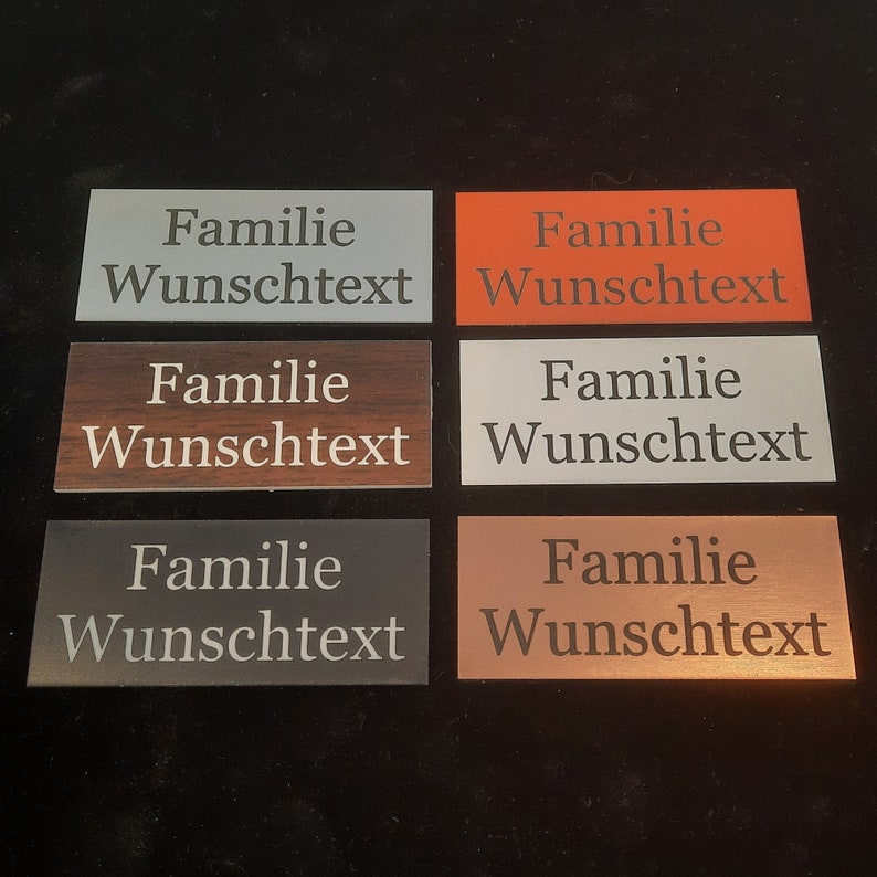 Türschild Namensschild Briefkastenschild Klingelschild Haustür Acryl Kunststoff selbstklebend mit Gravur Personalisiert viele Größen zdjęcie 8