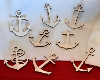 Anchor Wood 70 mm Plywood Woodcuts Blanks Handicraft Anchor Shape Craft Anchor Decoration Home Decoration Gift Natural Wood