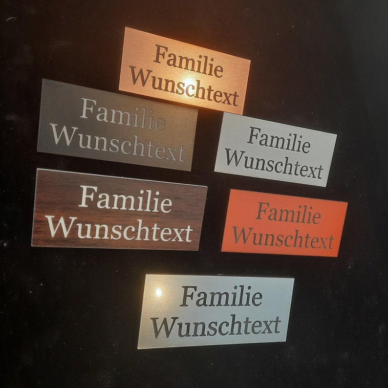 Türschild Namensschild Briefkastenschild Klingelschild Haustür Acryl Kunststoff selbstklebend mit Gravur Personalisiert viele Größen zdjęcie 9