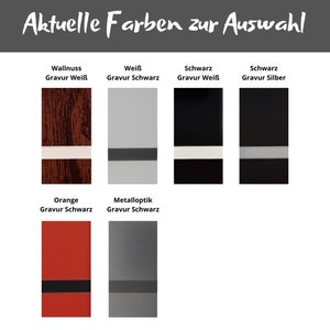 Türschild Namensschild Briefkastenschild Klingelschild Haustür Acryl Kunststoff Rahmen 2 selbstklebend Gravur Personalisiert viele Größen Bild 2