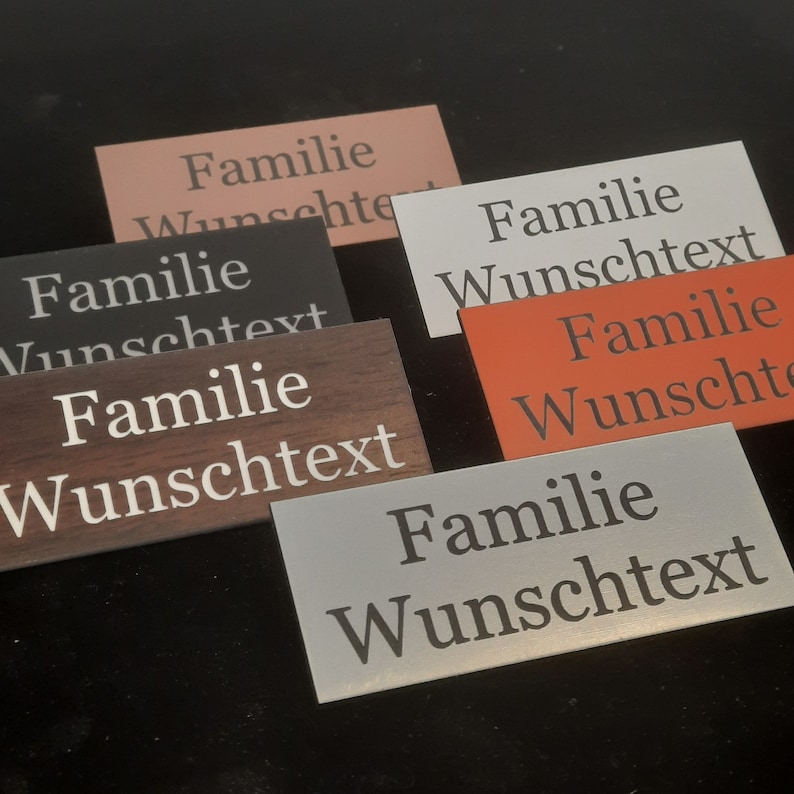 Türschild Namensschild Briefkastenschild Klingelschild Haustür Acryl Kunststoff selbstklebend mit Gravur Personalisiert viele Größen zdjęcie 10