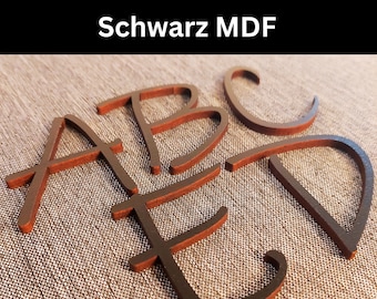 Holzbuchstaben MDF Schwarz Deko Dekoration Buchstaben Holzdekorationen Basteln Namen, Kinderzimmertüren, Zimmertüren, Schilder Ink Free