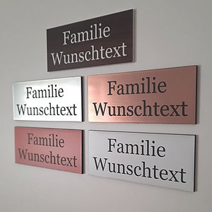 Türschild Namensschild Briefkastenschild Klingelschild Haustür Acryl Kunststoff selbstklebend mit Gravur Personalisiert viele Größen zdjęcie 1