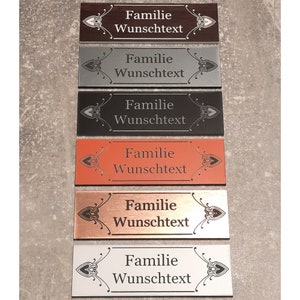 Türschild Namensschild Briefkastenschild Klingelschild Haustür Acryl Kunststoff Rahmen 2 selbstklebend Gravur Personalisiert viele Größen Bild 5