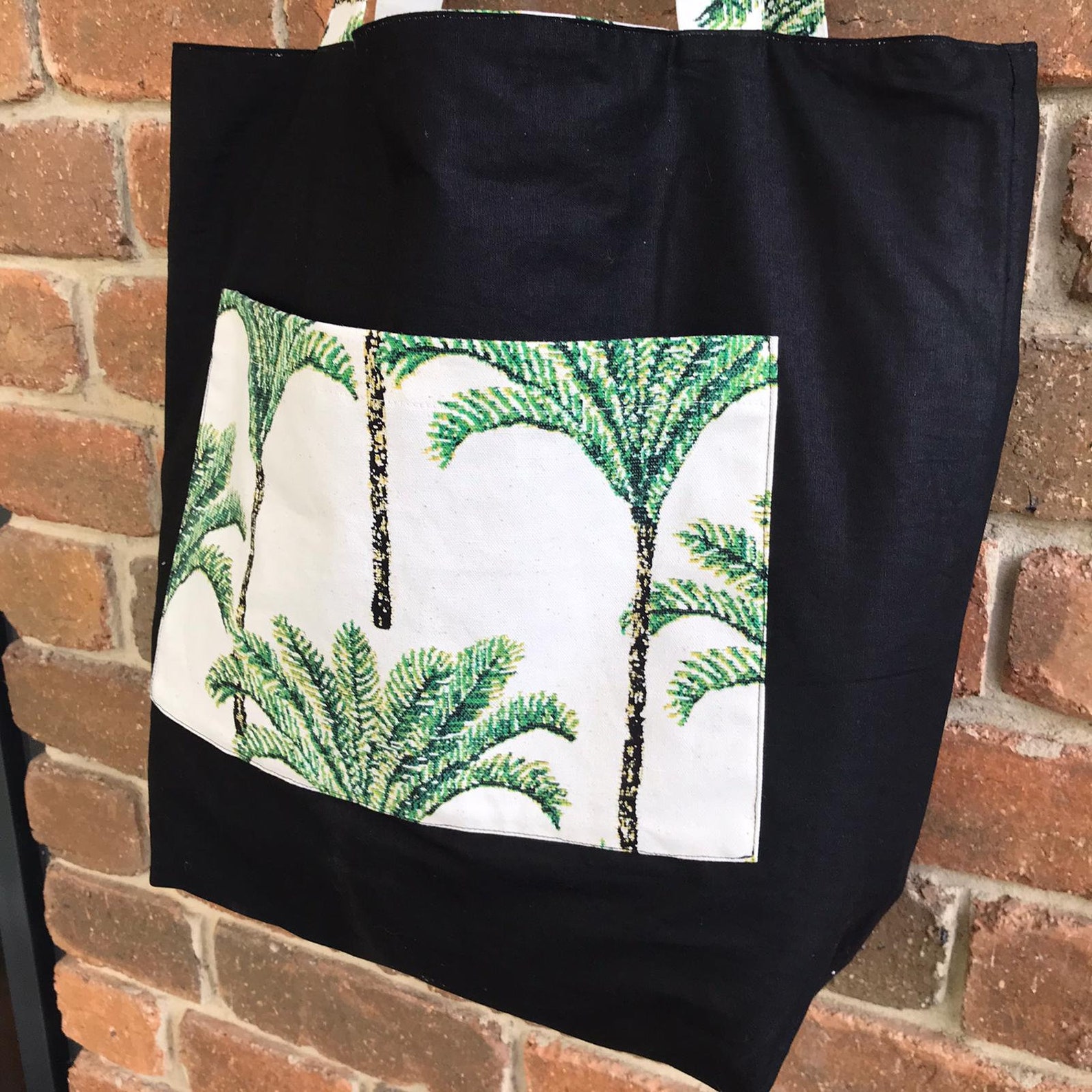 Handmade Large Cotton Tote Bag Palm Tree Reversible Beach Etsy