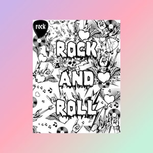 Rock And Roll Punk Coloring Page