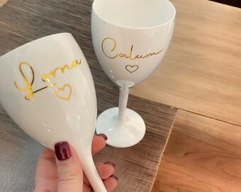 Personalized White Wine Glass: Reusable Hen Party Gift