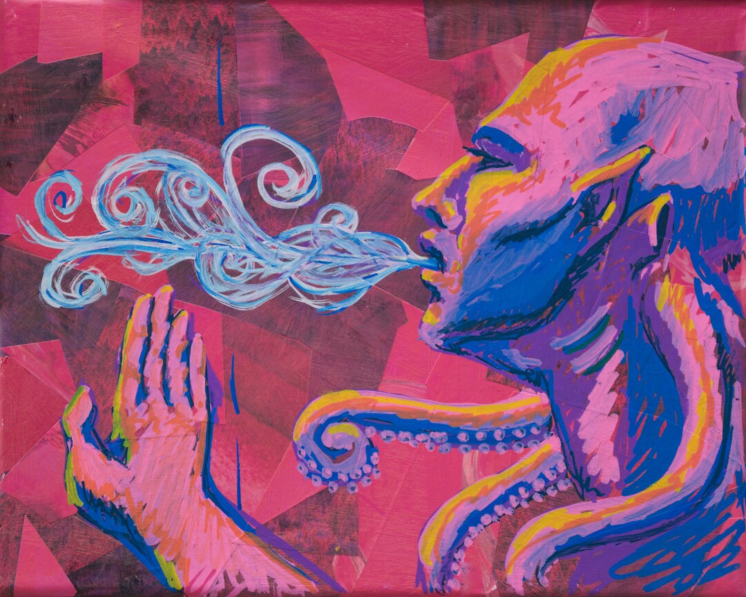 Painting of a Humanoid With Tentacles - Etsy UK