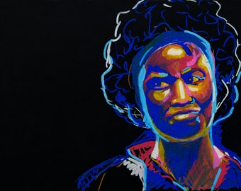 Unframed original art print -- black woman giving side eye