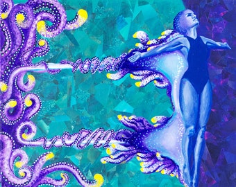 Woman with tentacles original artwork painting