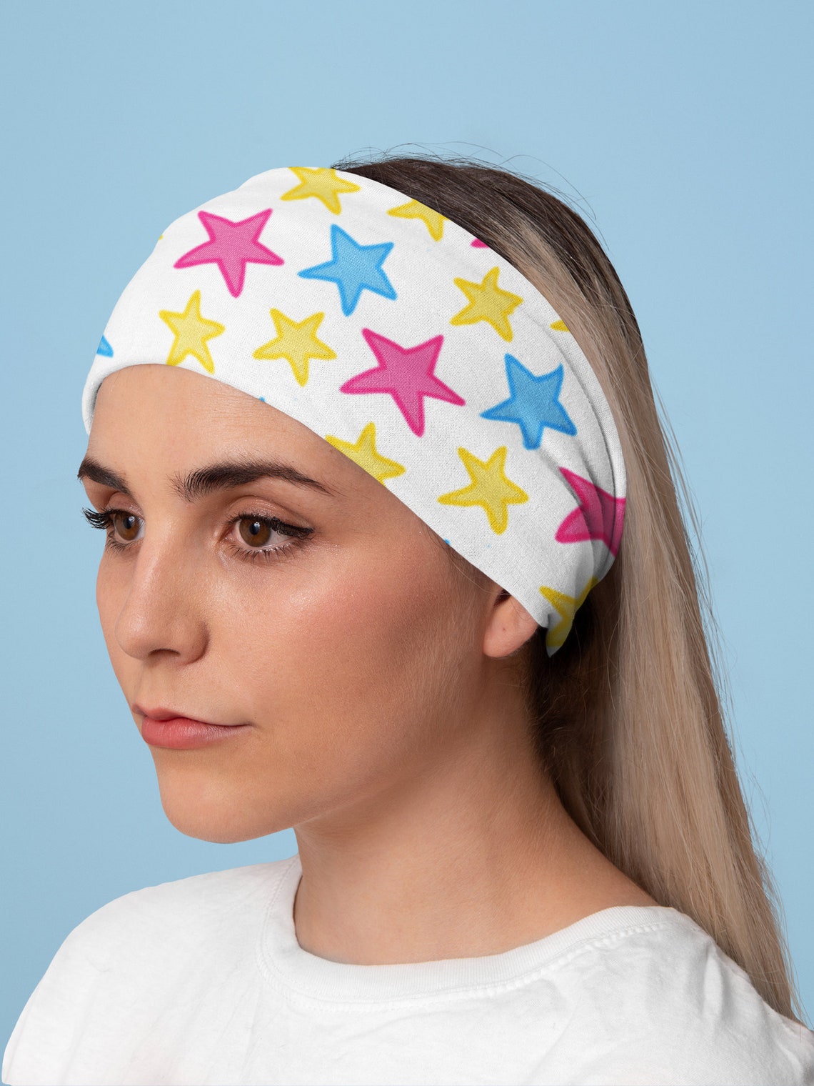 Wide Headband Pansexual Pride Headband Bandana Headband Etsy