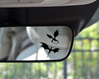 Dueling Dragons Vinyl Decal | Fantasy Wyvern Sticker | Book Movie TV Role Playing Inspired