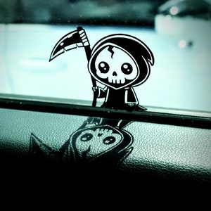 Cute Grim Reaper Vinyl Decal | Morbid Car Sticker