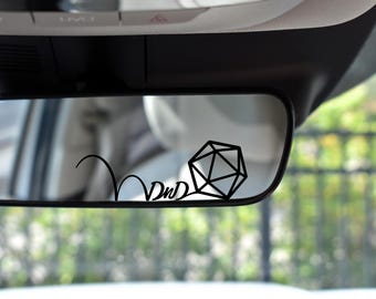 Mini Bouncing D20 Vinyl Decal | DnD Car Sticker