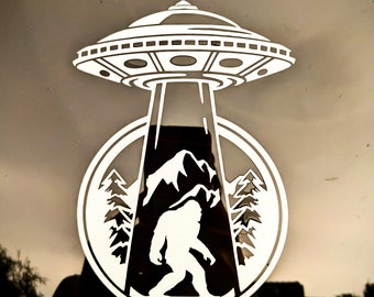 UFO Cryptid Vinyl Decal | Bigfoot | Alien