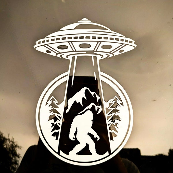 UFO Cryptid Vinyl Decal | Bigfoot | Alien