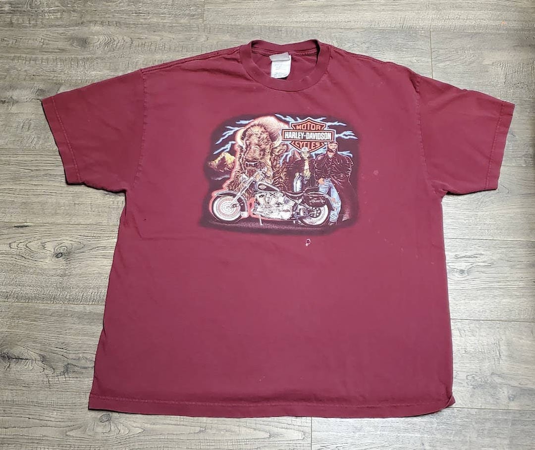 Vintage Harley Davidson Motorcycles American Thunder Style T Shirt 