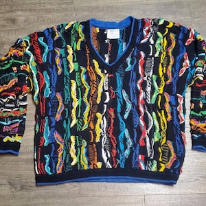 Vintage 90s Authentic Coogi Australia Mercerized Cotton Biggie Sweater Mens Large L Vaporwave