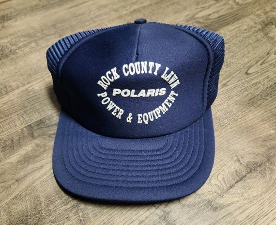 Vintage 80s Rock County Polaris Snapback Mesh Des… - image 1