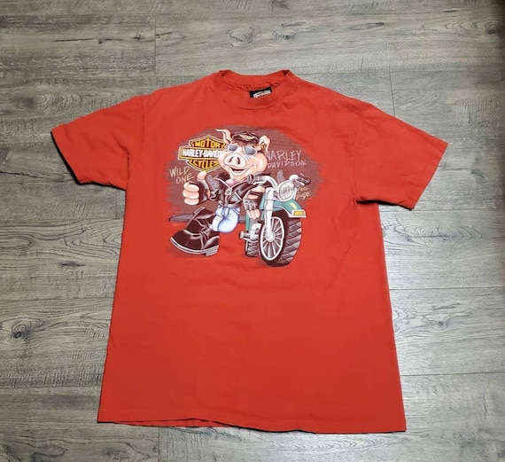 Vintage 90s 1992 Single Stitched Harley Davidson Hog Wild Hawg 3D 