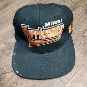 Vintage 90s University of Miami UM Hurricanes Starter Wool Snapback Hat Cap