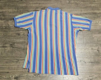 Vintage 90s Polo Ralph Lauren RL Multicolor Striped Polo Shirt