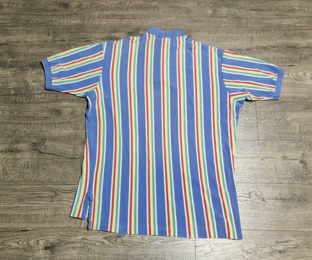 Vintage 90s Polo Ralph Lauren RL Multicolor Striped Polo Shirt