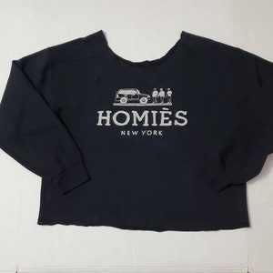 Vintage 90s Homies New York Cropped Sweatshirt Womens XL