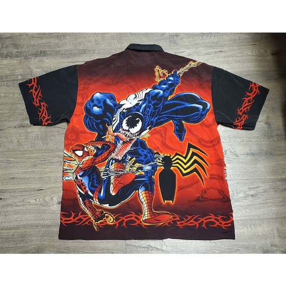 Vintage NWT New 2001 Marvel Venom Spiderman Mega All Over Print  
