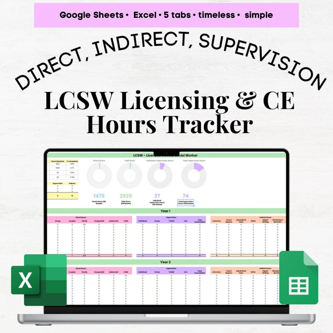 Ct Lcsw LCSW Hours, Lcsw Hours Tracker, Social Worker, Ceu Tracker, Clinical ...