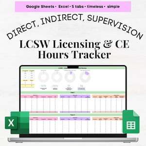 LCSW 時間、LCSW 時間トラッカー、ソーシャルワーカー、CEU トラッカー、LCSW 臨床時間トラッカー、LCSW 時間ログ、LCSW ソーシャルワーク監督トラッカー