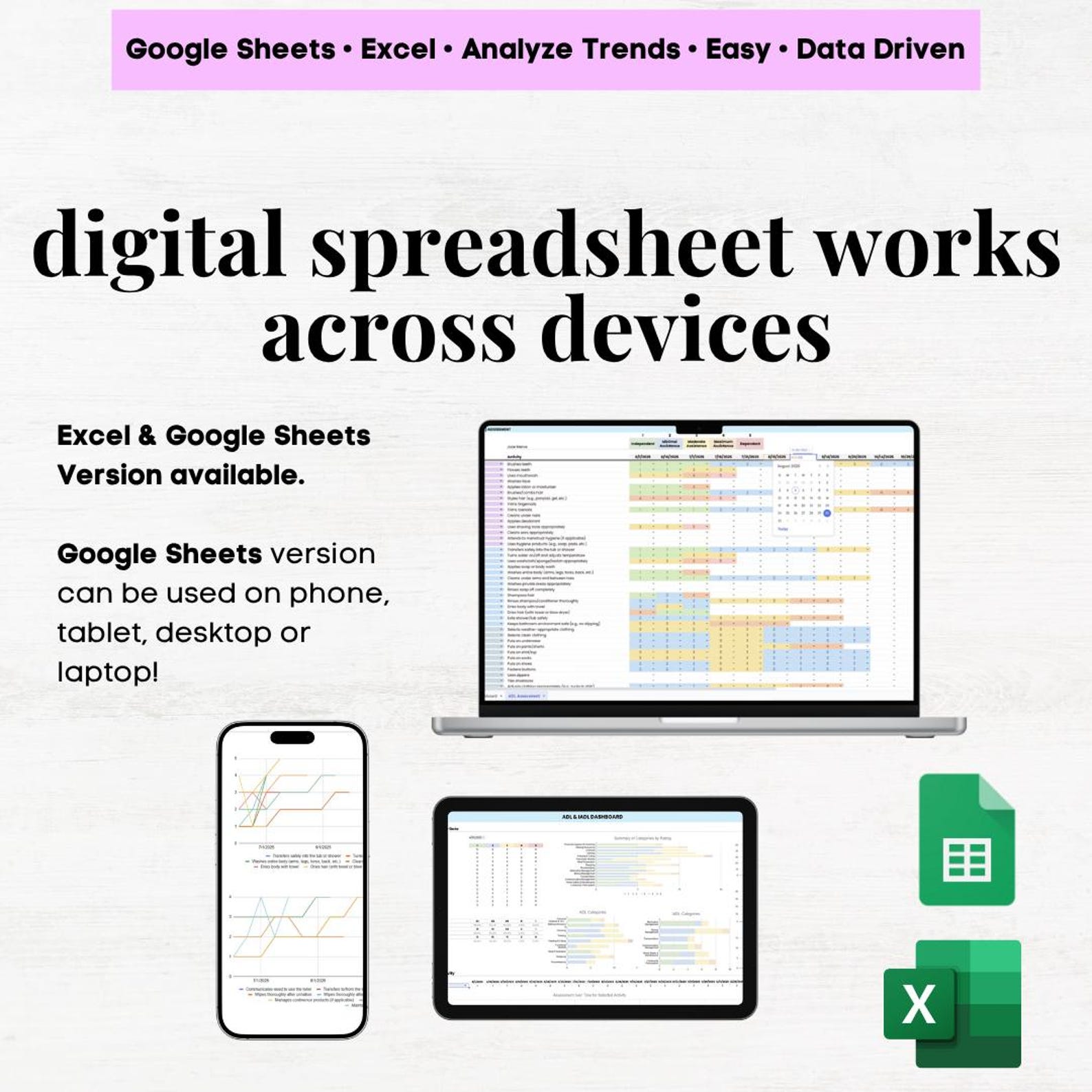 ADL and IADL Assessment Tool Template, Adl Ot Assessment, Adl Charting ...