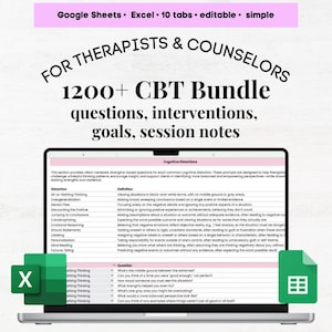 CBT Therapy Resource, CBT Therapy Question, cbt questions, therapist tools cbt, therapy bundle CBT, interventions cbt, cbt goals, cbt cheat