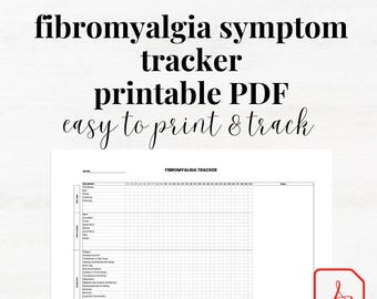 Fibromyalgia Tracker Printable PDF Fibromyalgia Symptoms Fibromyalgia Pain Diary Chronic Pain Tracker Fibromyalgia Spreadsheet Digital Print