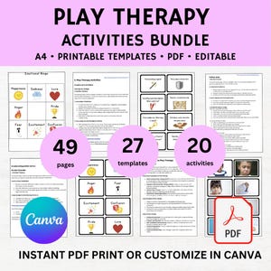 Play Therapy Bundle, Play Therapy Emotion, Play Therapy Tool Child Play Therapy Play Therapy Child Worksheets Play Therapy, Play Therapy Kit