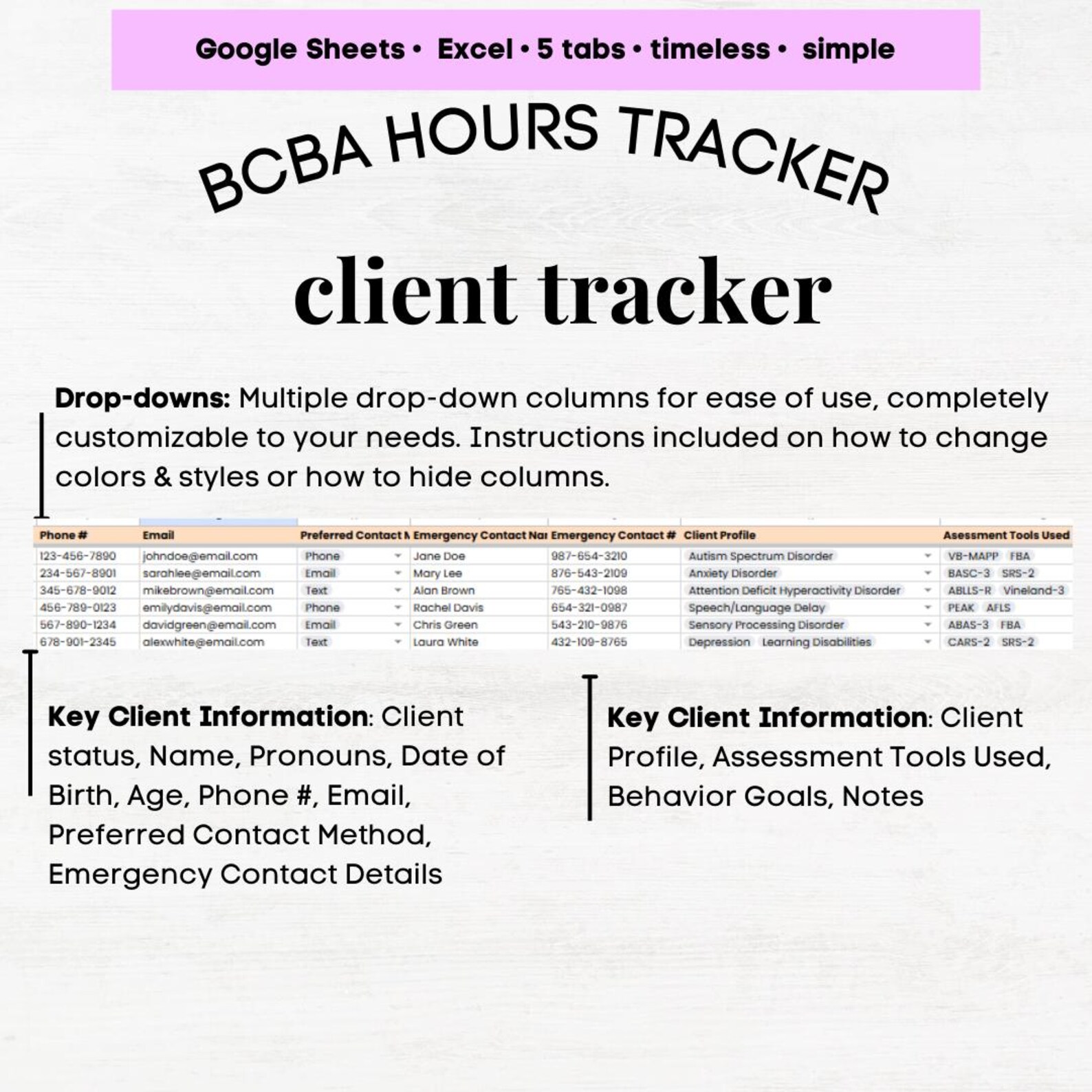 BCBA Supervision Field Work Hours Log, Bcba Education, Educator Bcba ...