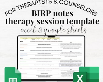 BIRP Therapy Progress Notes Template, Therapy Session Notes Template, Progress Note Therapist, Therapist Progress Note Template Therapists