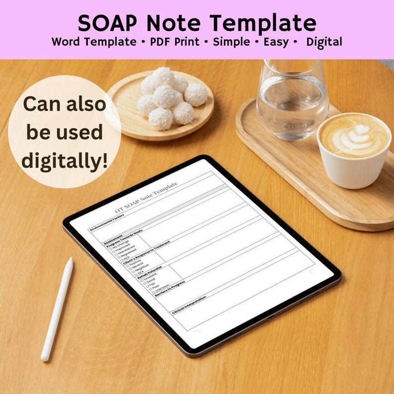 SOAP Note Template PDF, Occupational Therapy Notes, Soap Notes Digital ...