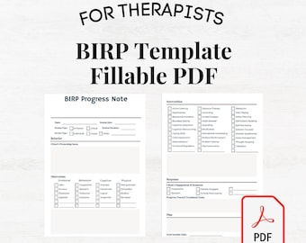 BIRP Therapist Progress Notes Template, Therapist Notes Template, Therapist Progress Notes, Printable Therapist Notes, Therapist Notes Tool