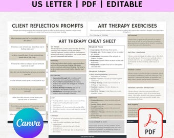 Art Therapy Cheat Sheet, Therapist Tool Printable, Therapy Cheat Sheet,  therapisttools, therapist tool kit, art therapie, art-therapy print
